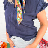 Gaines Navy Top THML 