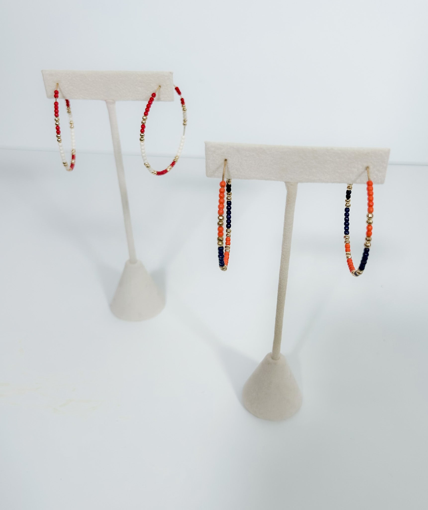 Game Day Beaded Delicate Hoops