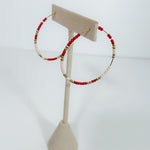 Game Day Beaded Delicate Hoops