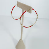 Game Day Beaded Delicate Hoops