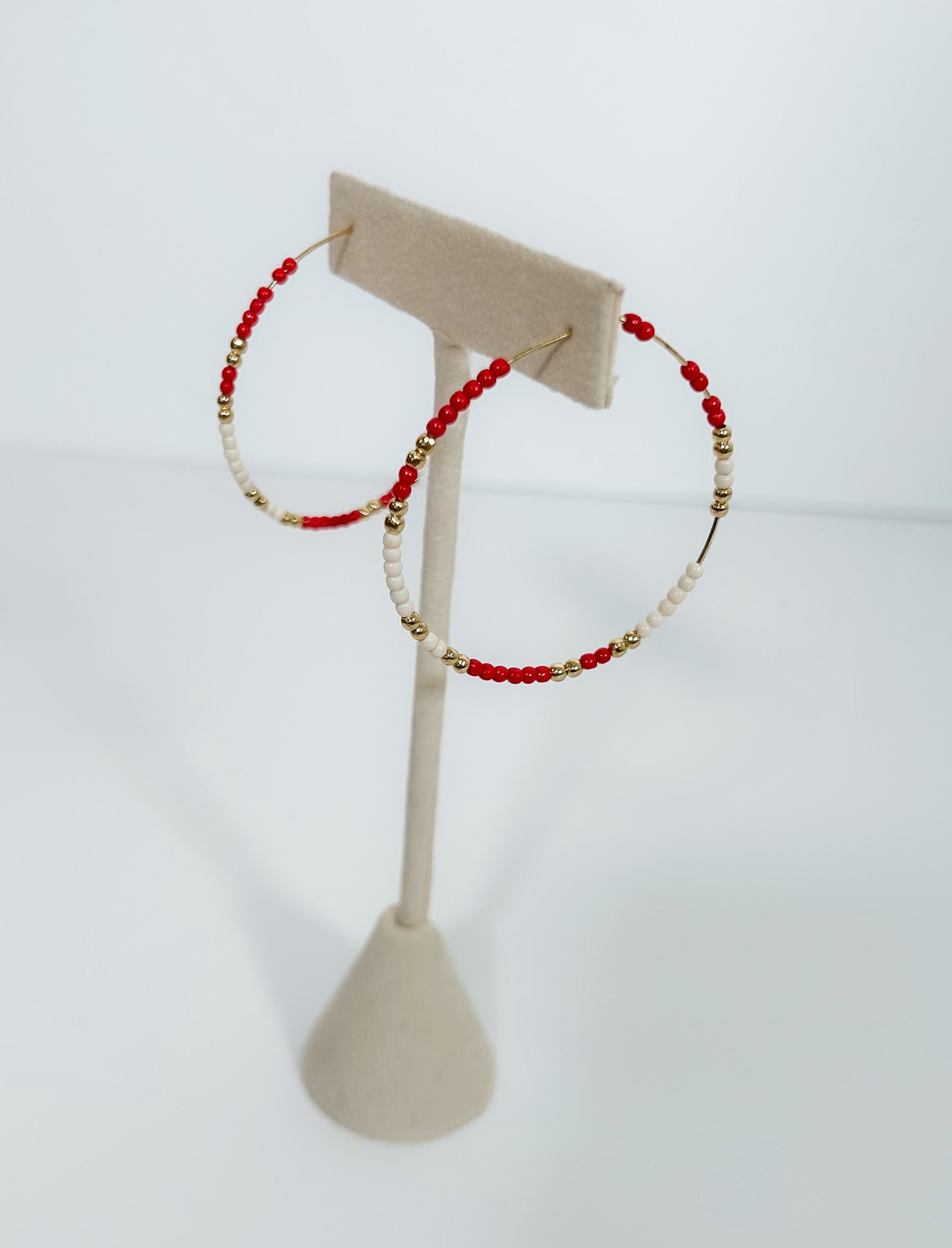 Game Day Beaded Delicate Hoops