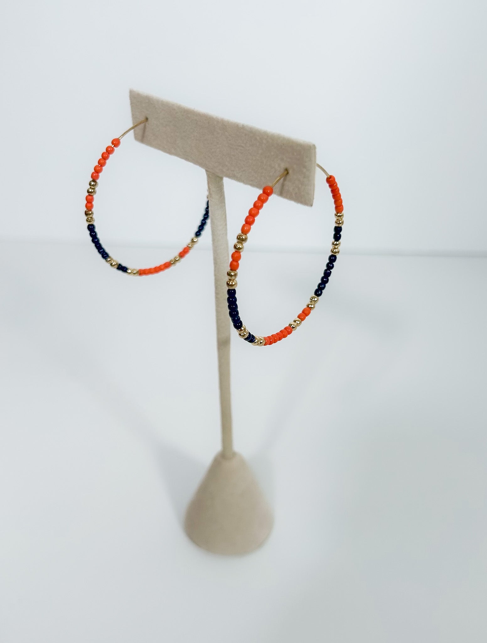 Game Day Beaded Delicate Hoops