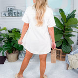 Garbo Ivory Denim Shift Dress Karlie