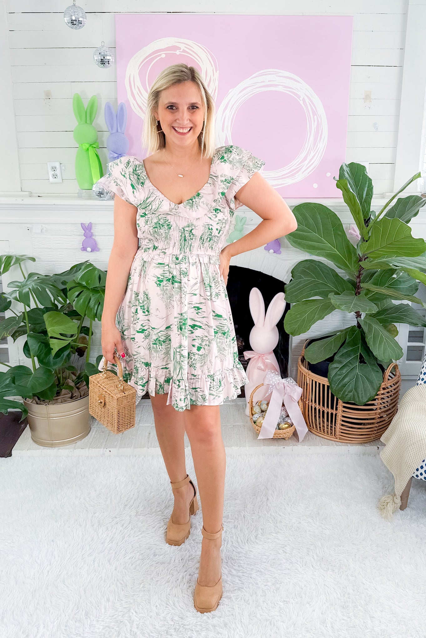 Garden Reverie Mini Dress Meet Me in Santorini