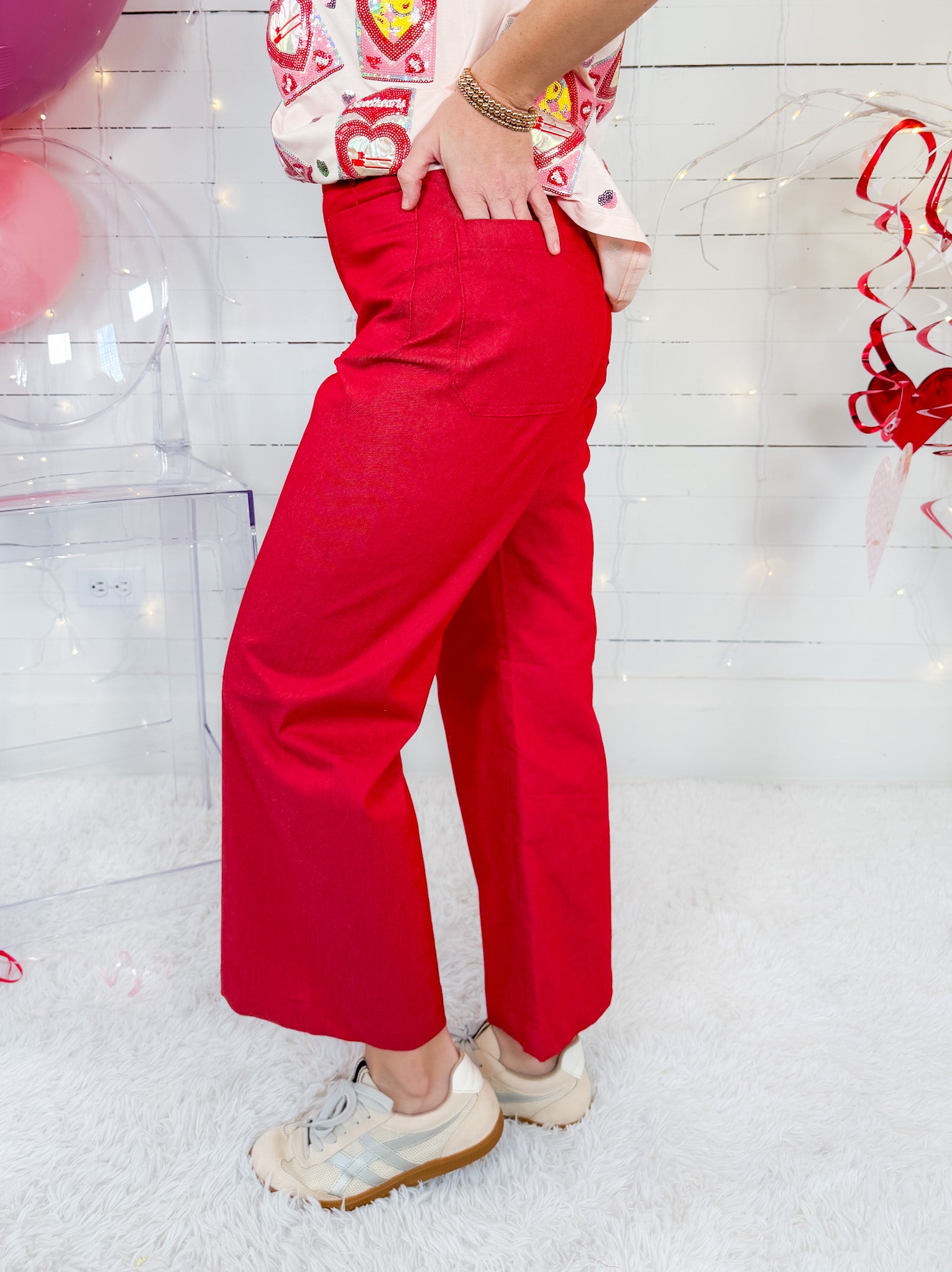 Georgia Raspberry Ankle Cropped Pants