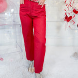 Georgia Raspberry Ankle Cropped Pants