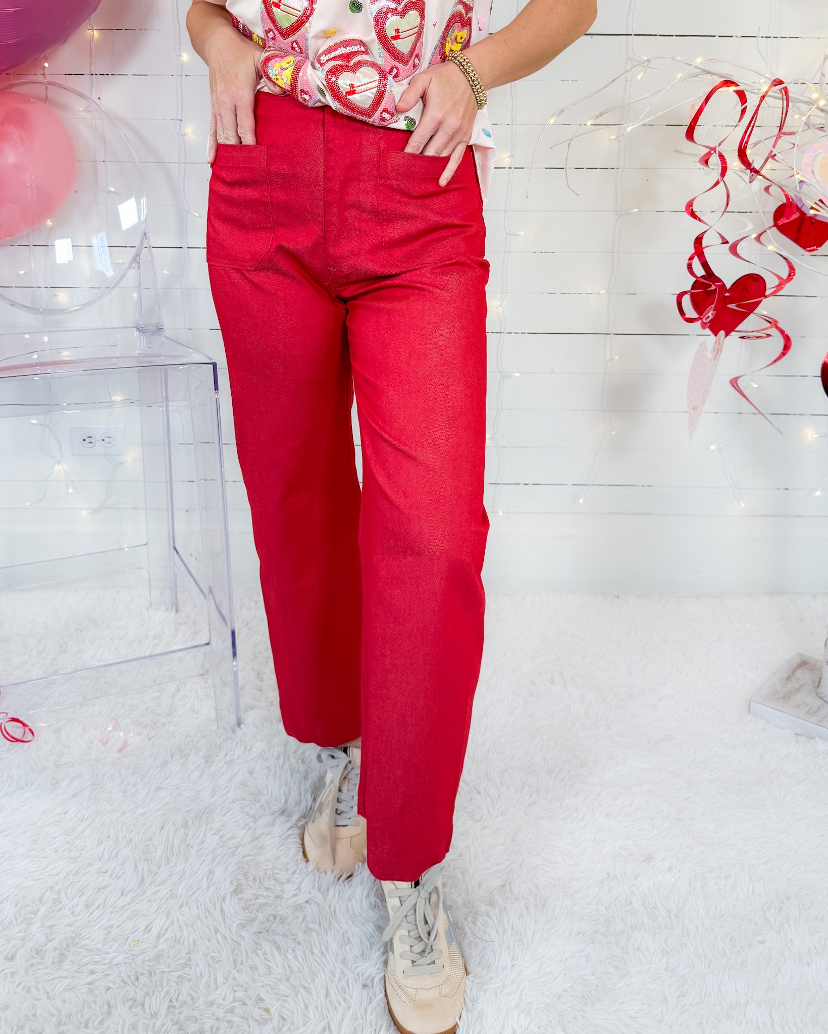 Georgia Raspberry Ankle Cropped Pants