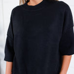Georgie Black Short Sleeve Sweater Pinch