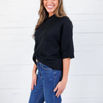 Georgie Black Short Sleeve Sweater Pinch