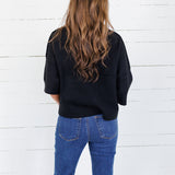 Georgie Black Short Sleeve Sweater Pinch
