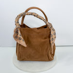 Gianna Latte Suede Bucket Bag