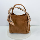 Gianna Latte Suede Bucket Bag