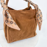 Gianna Latte Suede Bucket Bag