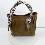 Gianna Olive Suede Bucket Bag