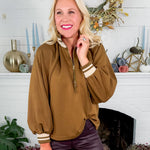 Gibbs Olive Knit Quarter Zip Top Entro