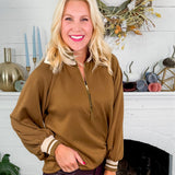 Gibbs Olive Knit Quarter Zip Top Entro