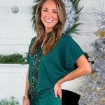 Gibson Pine Sequin Stripe Front Top Entro