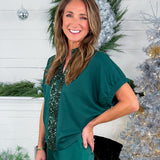 Gibson Pine Sequin Stripe Front Top Entro