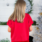 Gibson Red Sequin Stripe Front Top Entro