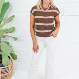 Gibson Cocoa Stripe Sweater Blu Pepper