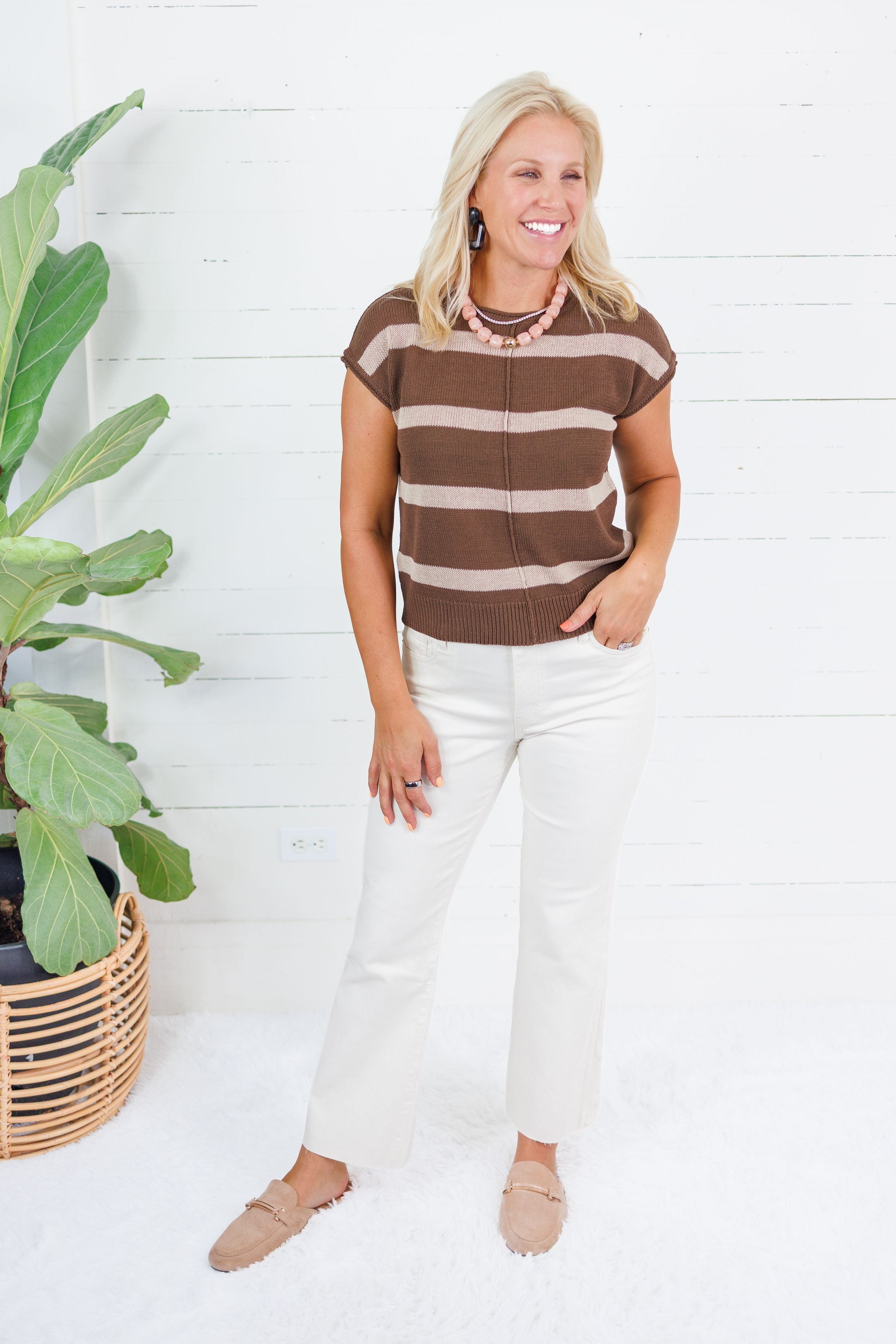 Gibson Cocoa Stripe Sweater Blu Pepper