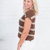 Gibson Cocoa Stripe Sweater Blu Pepper