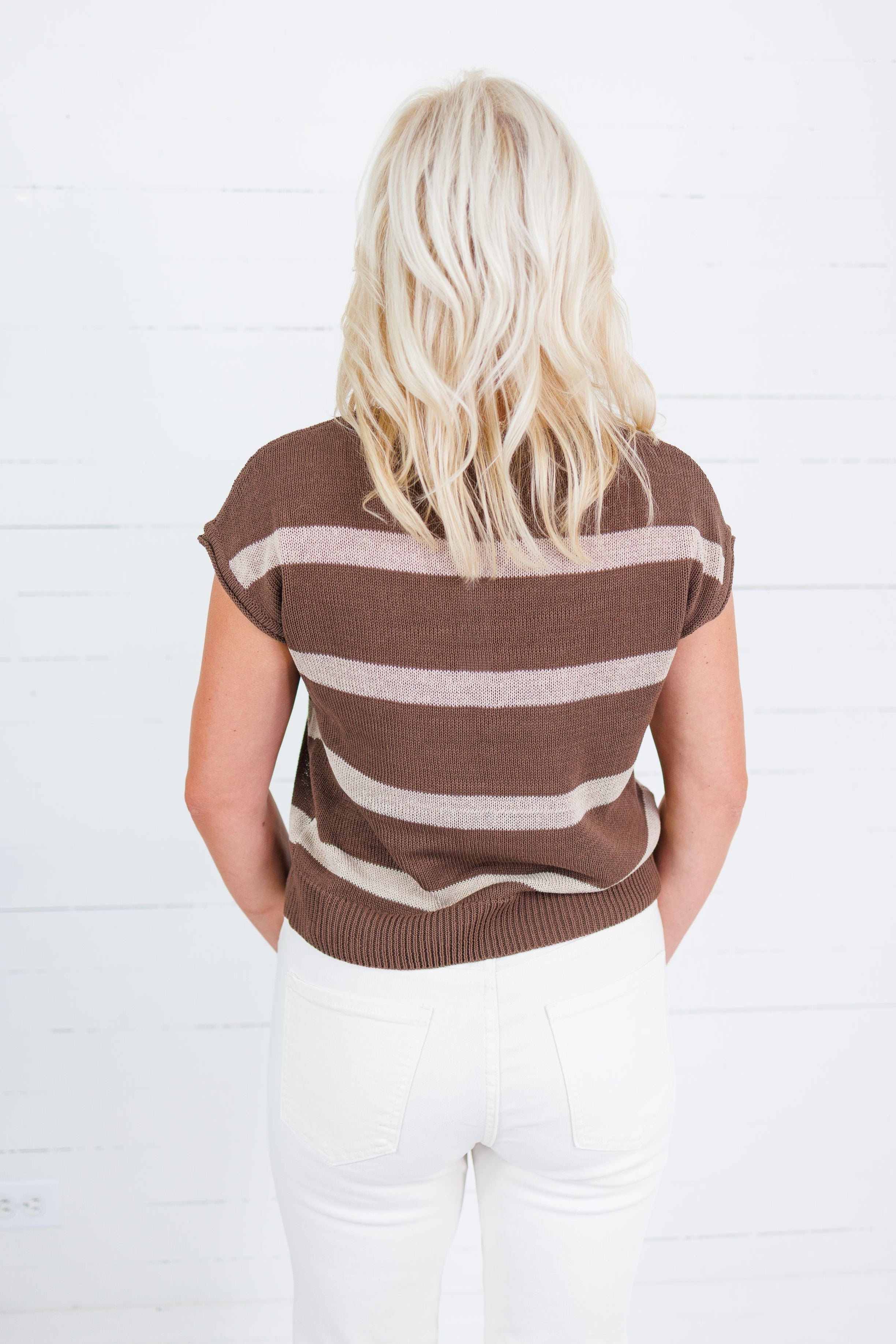 Gibson Cocoa Stripe Sweater Blu Pepper