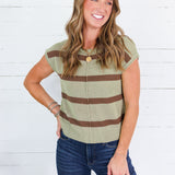 Gibson Light Olive Stripe Sweater Blu Pepper