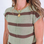 Gibson Light Olive Stripe Sweater Blu Pepper