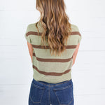 Gibson Light Olive Stripe Sweater Blu Pepper
