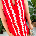 Gigi Cherry Red Ric-Rac Shift Dress Prosperina