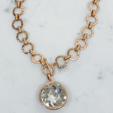 Gilded Radiance Chunky Ring Chain with Sparkly Crystal Necklace Clear