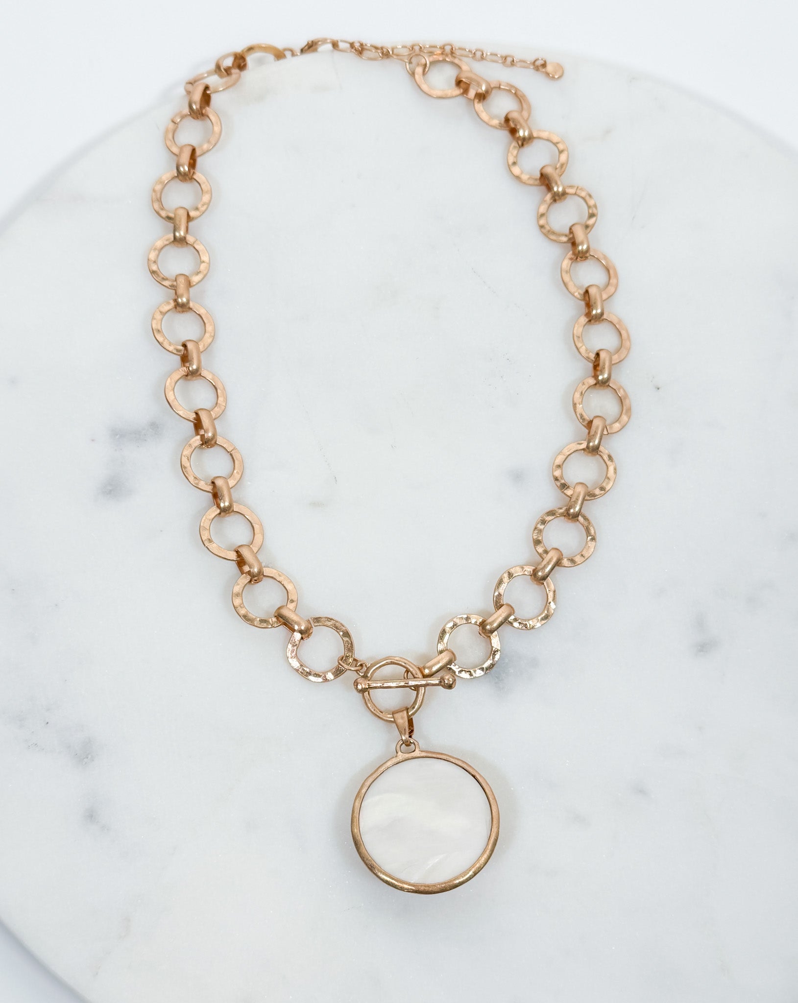 Gilded Radiance Chunky Ring Chain with Sparkly Crystal Necklace 