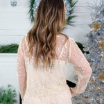 Ginny Cream Sequined Top Lucy Paris