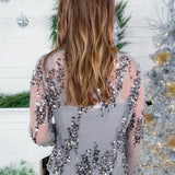 Ginny Pewter Sequined Top Lucy Paris