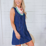 Glade Dark Wash Denim Mini Dress Klesis