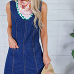 Glade Dark Wash Denim Mini Dress Klesis