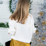 Glenda Cream +  Gold Sequin Tree Sweater
