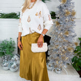 Glenda Cream +  Gold Sequin Tree Sweater