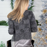 Glenn Dark Grey Sequined Cardigan Lucy Paris