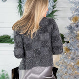Glenn Dark Grey Sequined Cardigan Lucy Paris