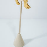 Gold Dipped Layered Ridged Stud Earrings