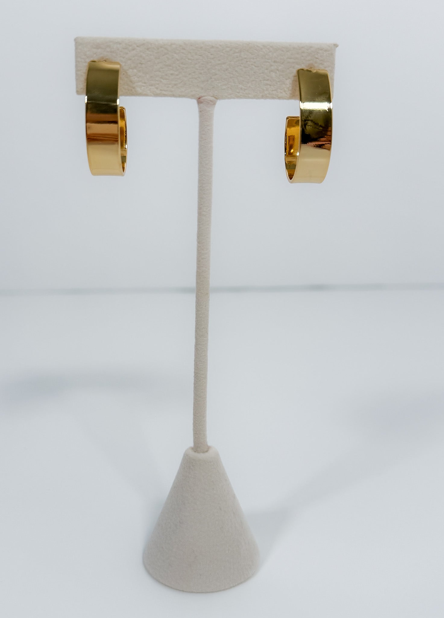 Gold Dipped Wide Hoop Earrings