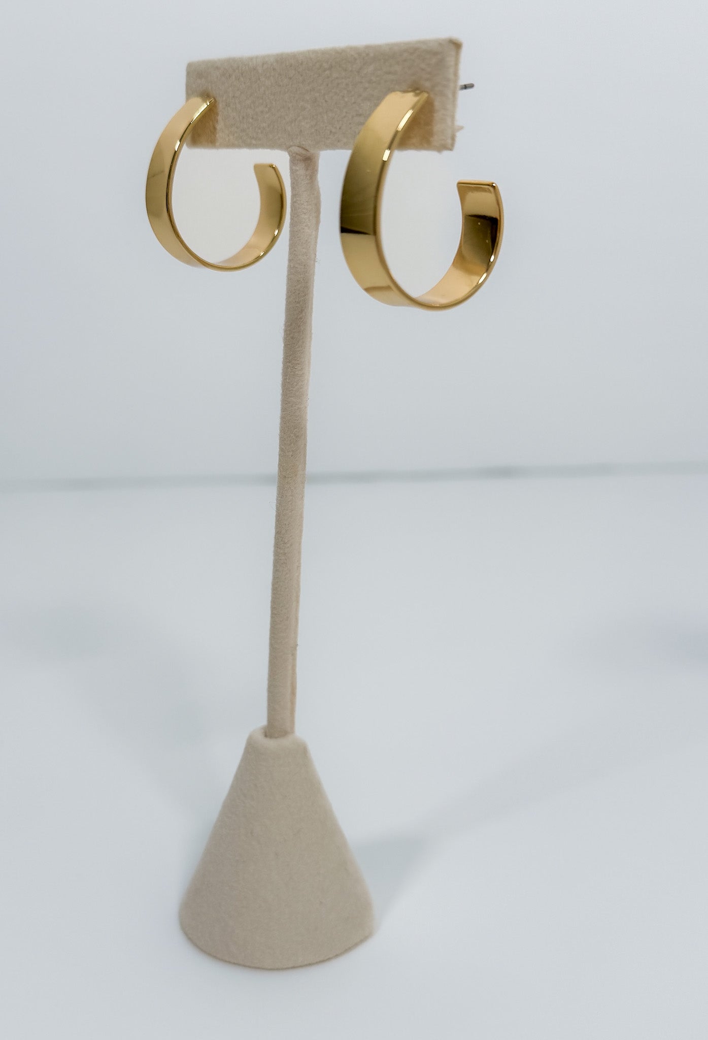 Gold Dipped Wide Hoop Earrings