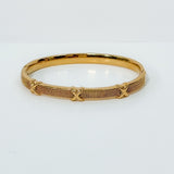 Gold Dipped "X" Bangle