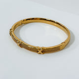 Gold Dipped "X" Bangle