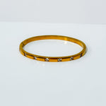 Gold Plated Stainless Steel Zircon Bangle