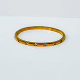 Gold Plated Stainless Steel Zircon Bangle
