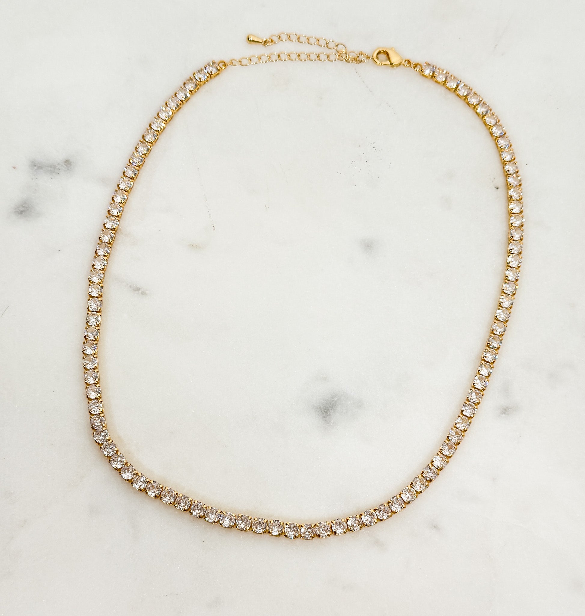 Gold Dipped Classic CZ Tennis  Necklace