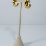 Gold Dipped Warped Wide Hoop Earrings